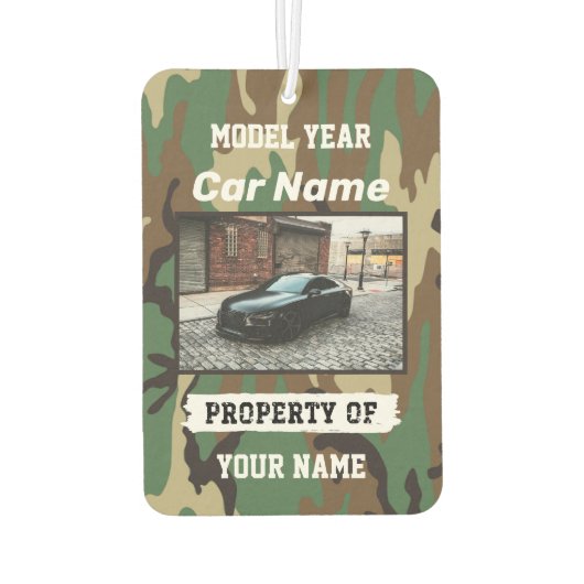 Upload uw autofoto met personalisatie luchtverfrisser (Achterkant)