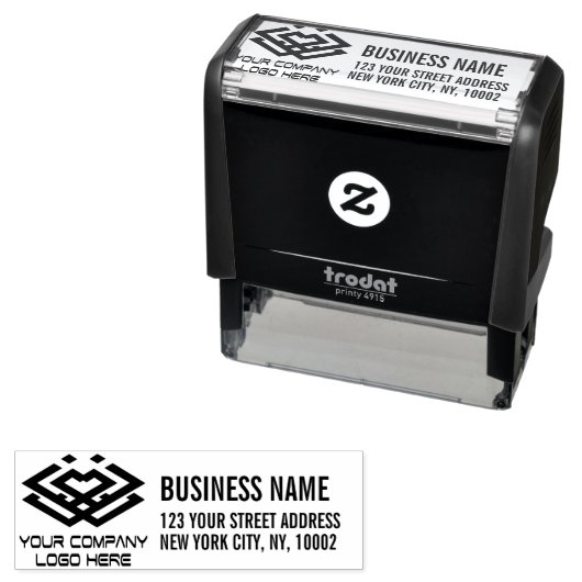 Upload uw bedrijf Logo Adres Zelfinktende Stempel (In situ)