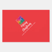 Upload uw bedrijf Logo Tekst Vrolijk Kerstfeest Inpakpapier Vel (Voorkant 3)