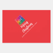 Upload uw bedrijf Logo Tekst Vrolijk Kerstfeest Inpakpapier Vel (Voorkant 2)
