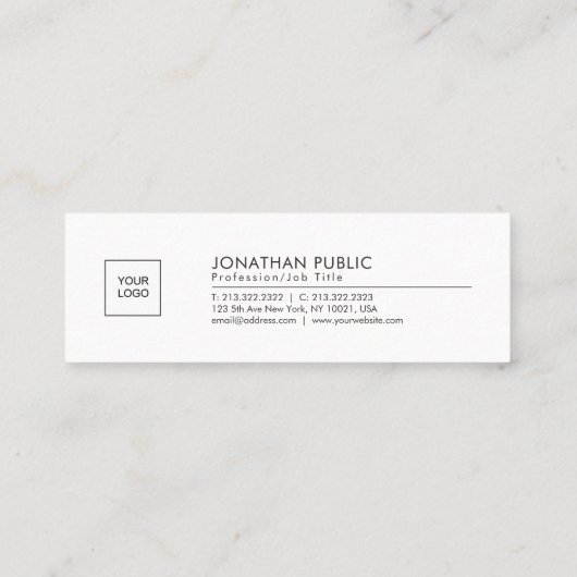 Upload Uw bedrijf Moderne Eenvoudige Sjabloon van Mini Visitekaartje (Achterkant)