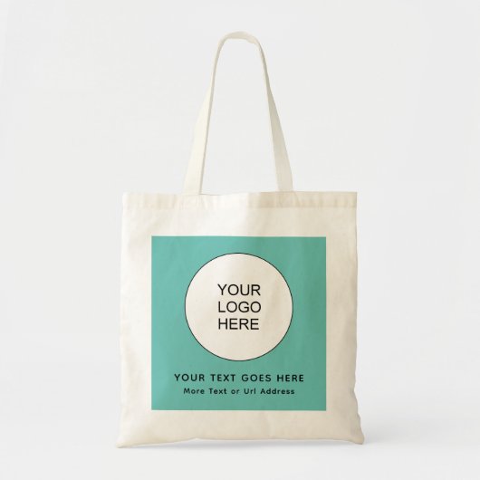Upload uw bedrijf Uw Logo hier Blauwgroen Tote Bag (Voorkant)