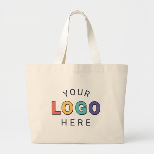 Upload uw bedrijfslogo grote tote bag (Voorkant)