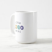 Upload uw bedrijfslogo koffiemok (Voorkant links)