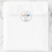 Upload uw bedrijfslogo ronde sticker (Tas)