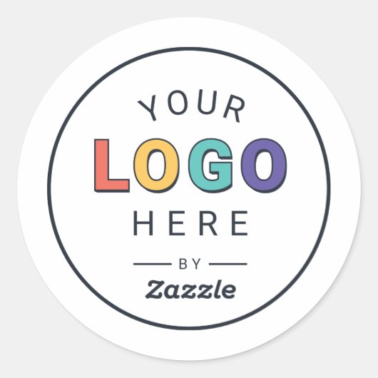 Upload uw bedrijfslogo ronde sticker (Voorkant)