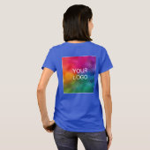 Upload uw bedrijfsmatige Logo diep Royal Blue Eleg T-shirt (Achterkant volledig)