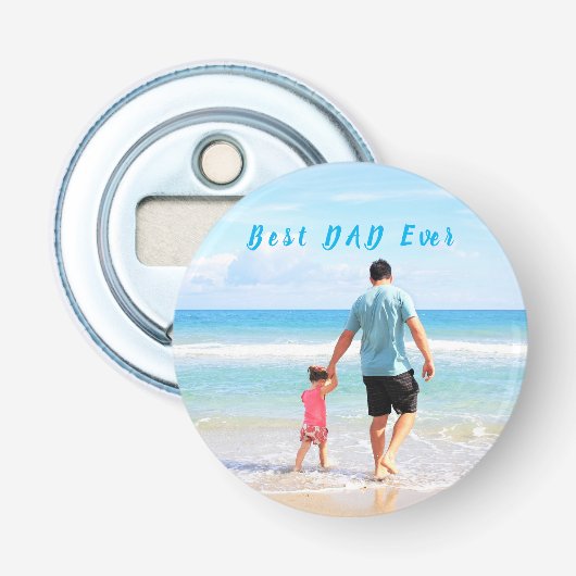 Upload Uw Beste Vader Ooit Foto Flesopener Geschen Button Flesopener (Voorkant)
