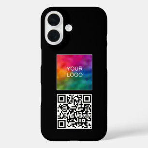 Upload uw Business Logo Elegant Scan Me QR-code iPhone 16 Hoesje
