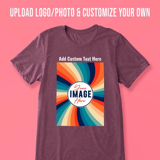 Upload uw Business Logo Foto Afbeelding Tekst Aang Tri-Blend Shirt