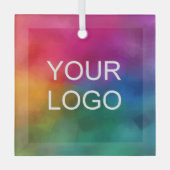 Upload uw eigen bedrijf Logo Custom Square Glas Ornament (Voorkant)