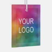 Upload uw eigen bedrijf Logo Custom Square Glas Ornament (Voorkant Rechts)