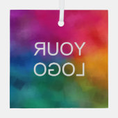 Upload uw eigen bedrijf Logo Custom Square Glas Ornament (Achterkant)