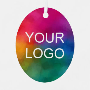 Upload uw eigen bedrijf Logo Dubbelzijdig Ovaal Metalen Ornament