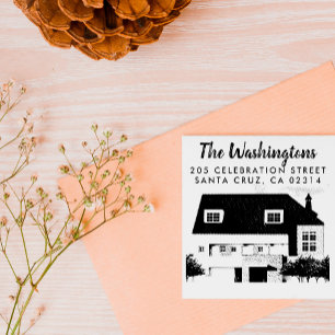 Upload uw eigen Foto van Uw Adres van de Terugkeer Rubberstempel