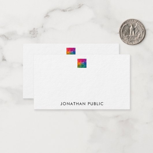 Upload uw eigen Logo hier ultradik Notitiekaartje (Voorkant / Achterkant in situ)