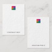 Upload uw eigen Logo ultradunne papieren verticaal Notitiekaartje (Voorkant / Achterkant)