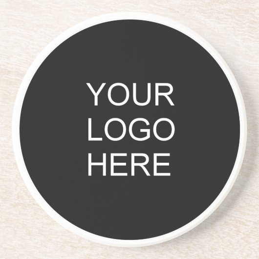 Upload uw eigen Logo van uw bedrijf hier Zandsteen Onderzetter (Voorkant)