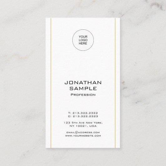 Upload uw eigen Logo Verticale Sjabloon Moderne Visitekaartje (Achterkant)