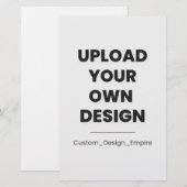 Upload Uw Eigen Ontwerp Hier | Aangepaste Sjabloon Briefpapier (Voorkant / Achterkant)