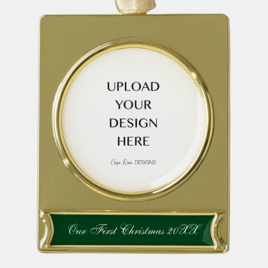 Upload uw eigen ontwerp verguld banner ornament (Voorkant)