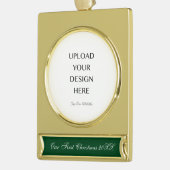 Upload uw eigen ontwerp verguld banner ornament (Links)
