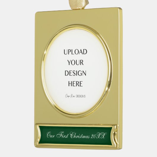 Upload uw eigen ontwerp verguld banner ornament (Links)