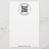 Upload uw eigen QR-code en aanpasbare tekst Briefpapier (Voorkant)