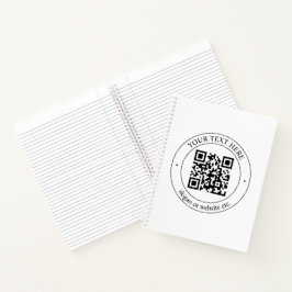 Upload uw eigen QR-code en aanpasbare tekst Notitieboek