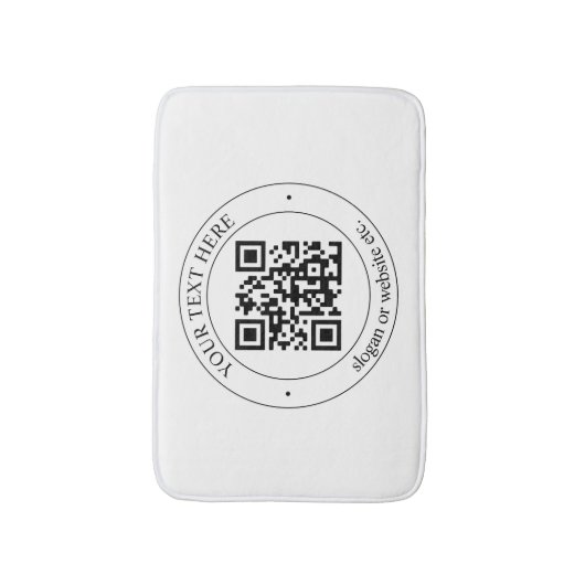 Upload uw eigen QR-code en  tekst Badmat (Voorkant Verticaal)