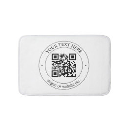 Upload uw eigen QR-code en  tekst Badmat