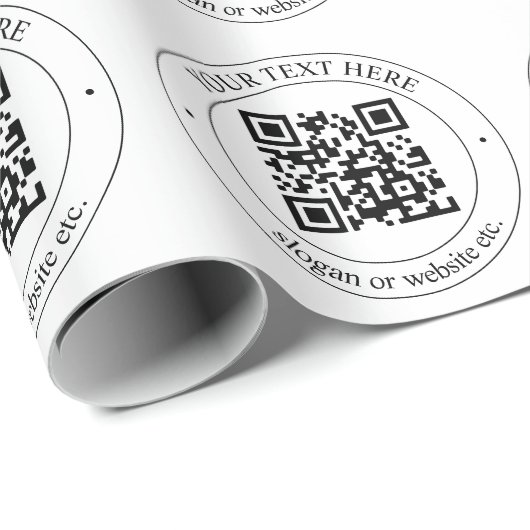 Upload uw eigen QR-code en  tekst Cadeaupapier (Rol Hoek)