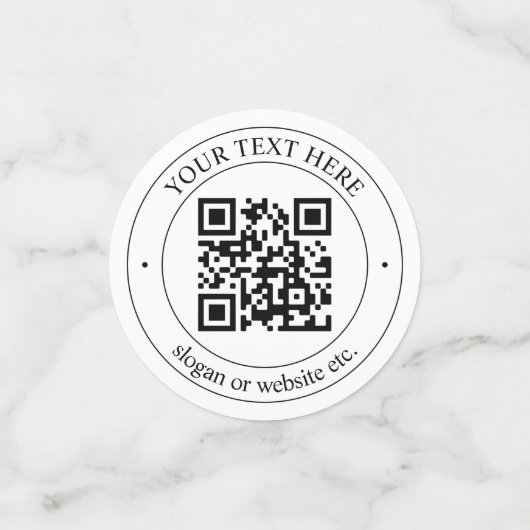 Upload uw eigen QR-code en  tekst Confetti (Kleine voorkant)
