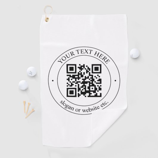 Upload uw eigen QR-code en  tekst Golfhanddoek (Insitu)
