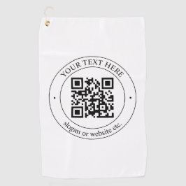 Upload uw eigen QR-code en tekst Golfhanddoek