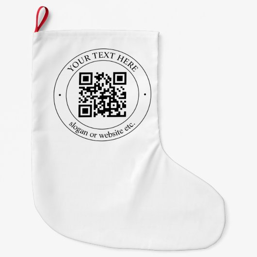 Upload uw eigen QR-code en tekst Grote Kerstsok (Voorkant)