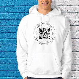 Upload uw eigen QR-code en  tekst Hoodie