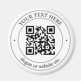 Upload uw eigen QR-code en  tekst Magneet