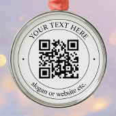 Upload uw eigen QR-code en  tekst Metalen Ornament