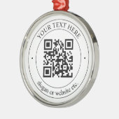 Upload uw eigen QR-code en  tekst Metalen Ornament (Links)
