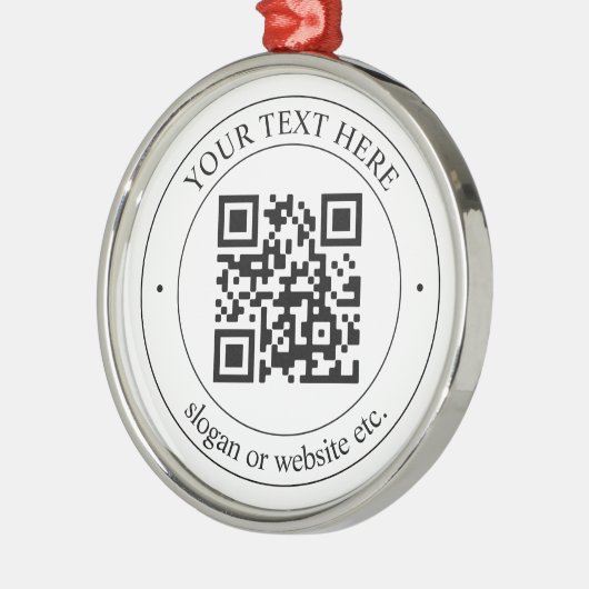 Upload uw eigen QR-code en  tekst Metalen Ornament (Links)