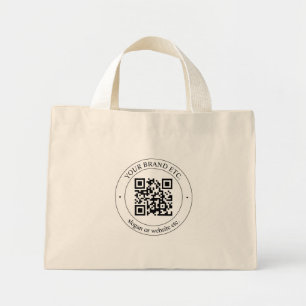 Upload uw eigen QR-code en  tekst Mini Tote Bag