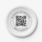 Upload uw eigen QR-code en tekst Papieren Bordje (Voorkant)