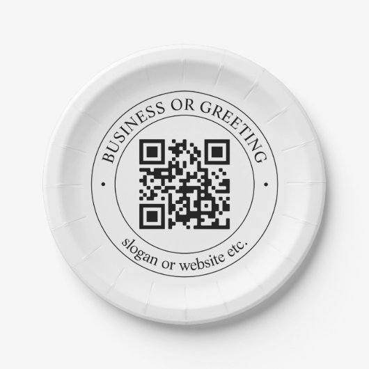 Upload uw eigen QR-code en tekst Papieren Bordje (Voorkant)