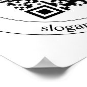 Upload uw eigen QR-code en  tekst Poster (Hoek)