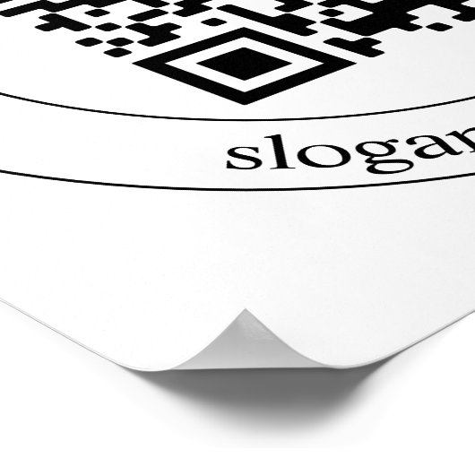 Upload uw eigen QR-code en  tekst Poster (Hoek)