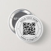 Upload uw eigen QR-code en tekst Ronde Button 5,7 Cm (Voorkant /achterkant)