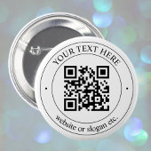 Upload uw eigen QR-code en tekst Ronde Button 5,7 Cm