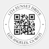 Upload uw eigen QR-code en  tekst Ronde Sticker (Voorkant)