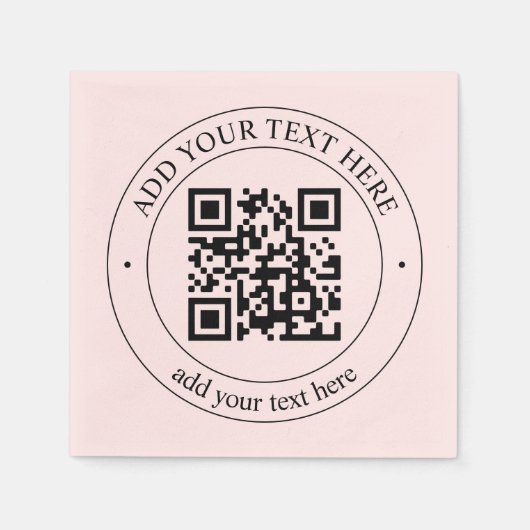 Upload uw eigen QR-code en  tekst Servet (Voorkant)